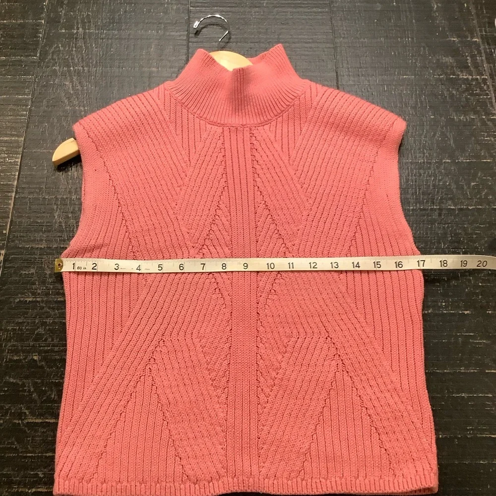Express Coral Sleeveless Turtleneck Sweater